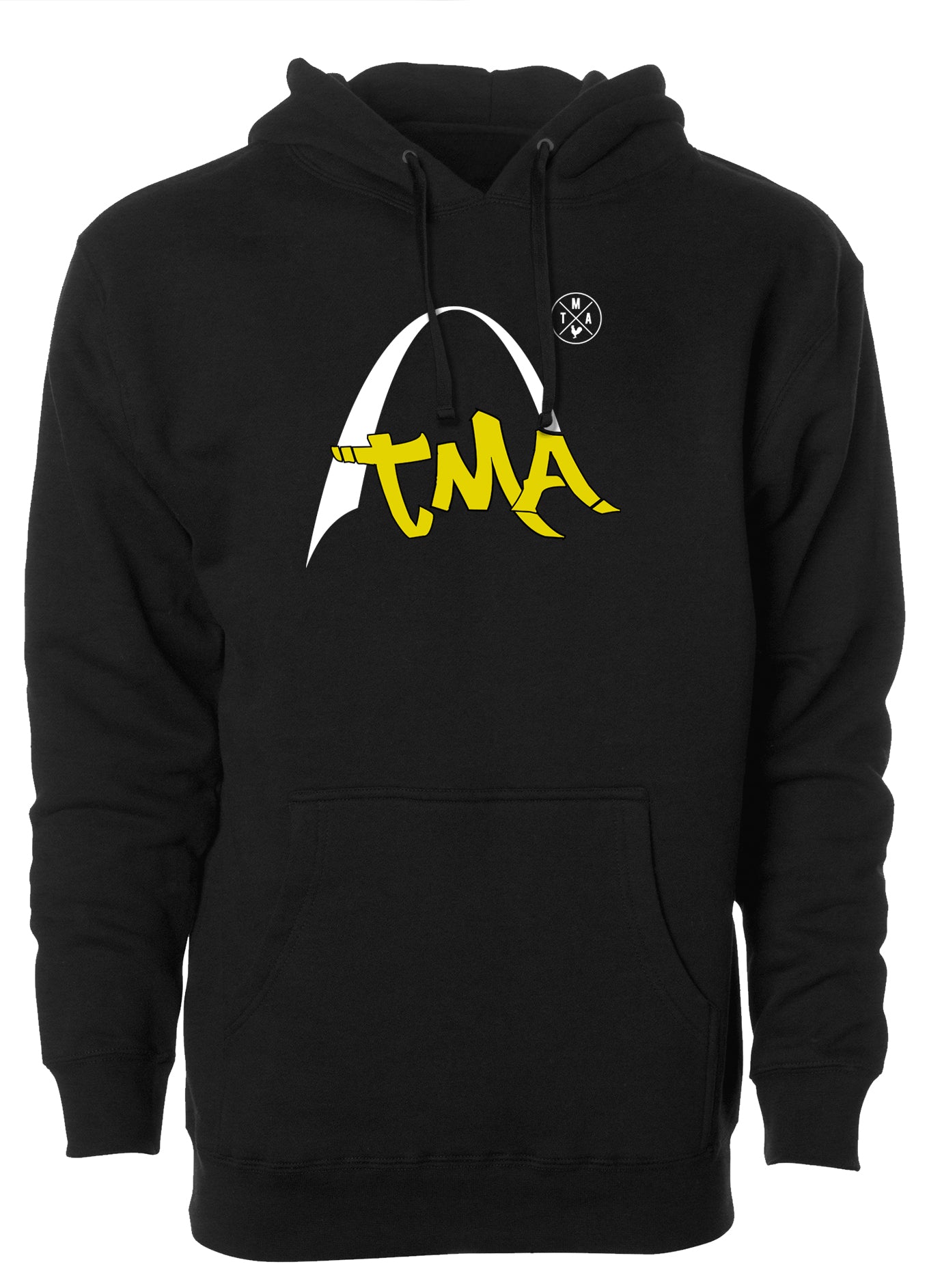 st. louis saint TMA the morning after graffiti arch black yellow hoodie rooster gateway city