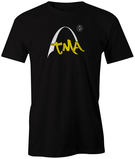 TMA graffiti st. louis saint arch logo black yellow mizzou t tee shirt t-shirt