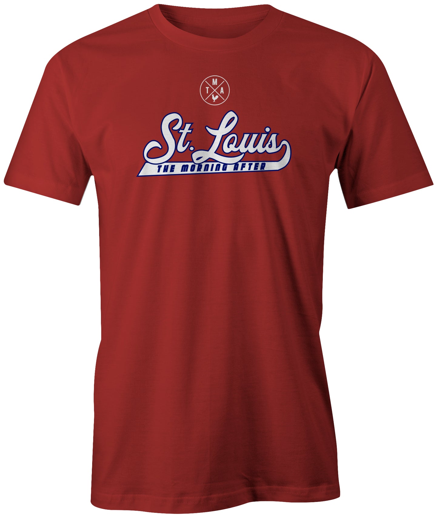 st louis saint tma tmastl script mizzou cardinals blues novelty t shirt tshirt t-shirt black yellow rooster logo archapparel cardinals red white redbirds