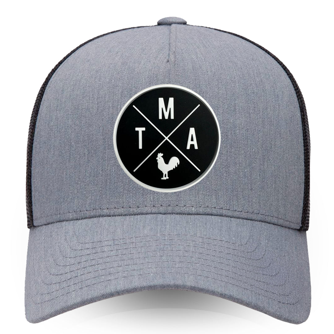 TMA Snapback Retro Trucker Hat Grey & Black BLACKOUT EDITION