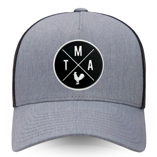 TMA Snapback Retro Trucker Hat Grey & Black BLACKOUT EDITION
