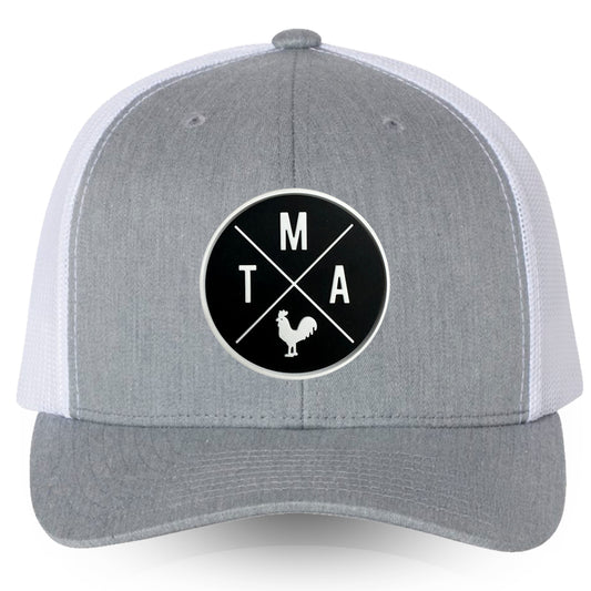 TMA Snapback Trucker Hat Grey & White BLACKOUT EDITION