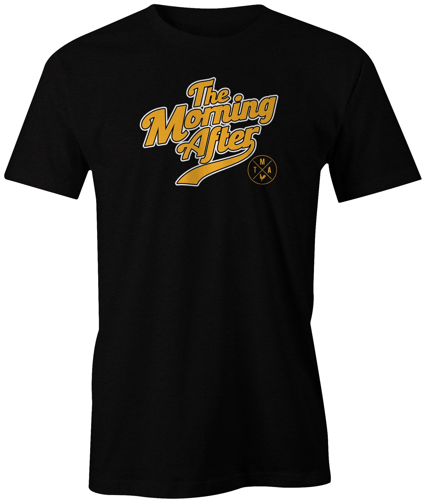 TMA STL TMASTL The Morning After Baseball Lettering Blues Cardinals The Morning After McKernan Show Morning Radio Logo Classic Tee Shirt Rooster Ozark Grey